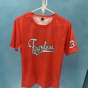 Fearless Men's Red Graphic Print Crew Neck T-Shirt Short Sleeve Size M